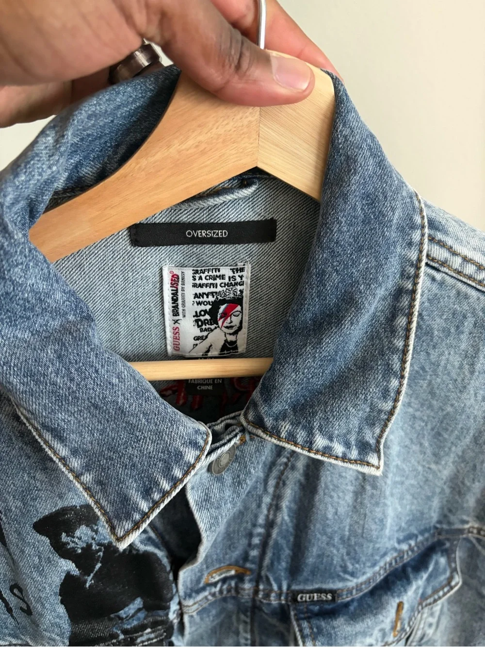 Guess C Brandalised Oversized Denim Jacket/Medium.
